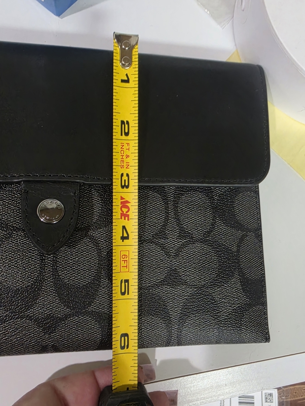 Coach Black & Charcoal Signature Envelope Clutch SMALL TABLET CASE 👀 Mini Ipad - Picture 7 of 8